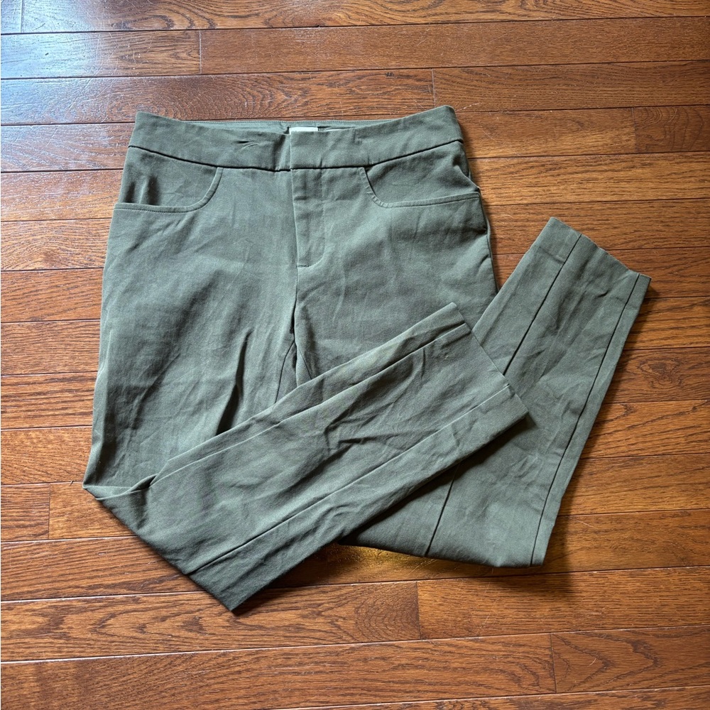 a new day Olive Green Straight Stretch Elastic Leg Pants